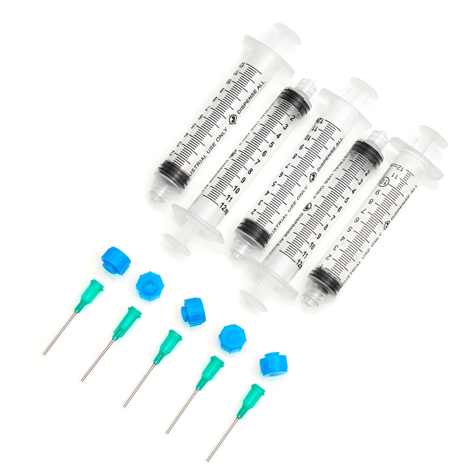 Dispense All – The 5 Pack – 10ml Industrial Syringes with 18g Blunt Tip and Caps