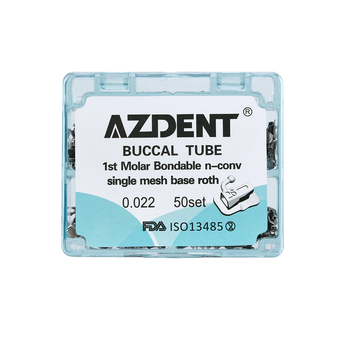 AZDENT Dental Orthodontic Buccal Tube 1st/2nd Molar Roth 018/022 Bondable N-Conv
