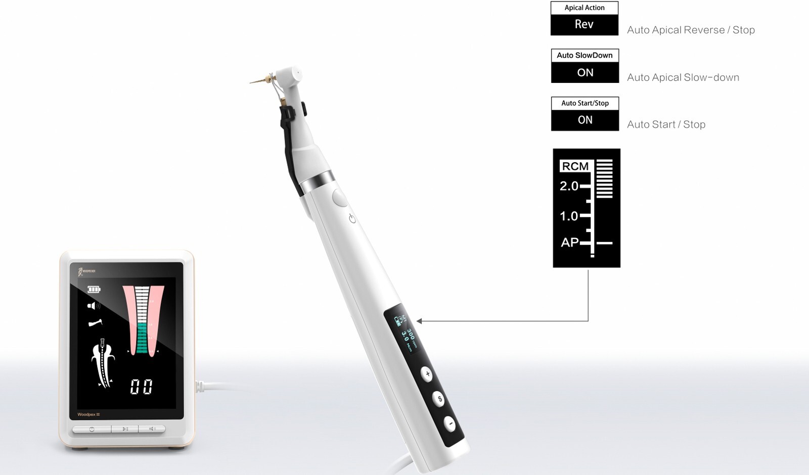 Woodpecker Dental Cordless Endo E-COM+ Endo Motor Handpiece W/Reciprocating Mode