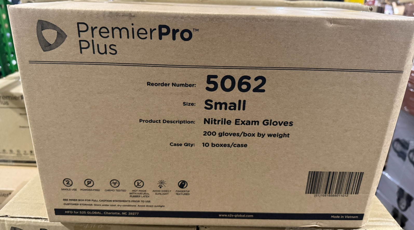 PremierPro Plus 5062 Nitrile Exam Gloves Size Small Case of 2000 Gloves