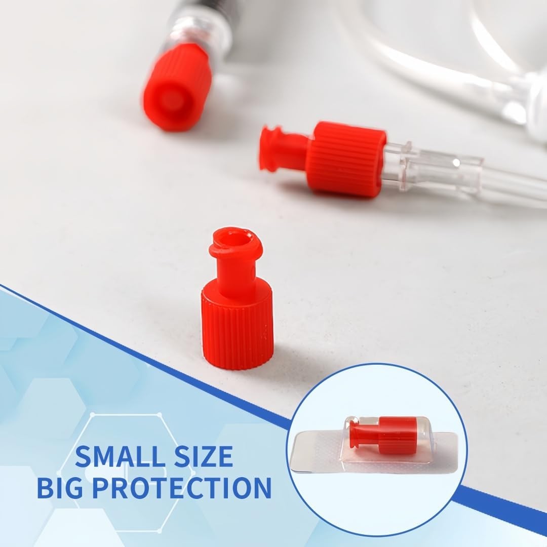 Hynec Luer Stopper Red Closing Cones, 100-Pack, EO-Sterilized Luer Lock Caps –