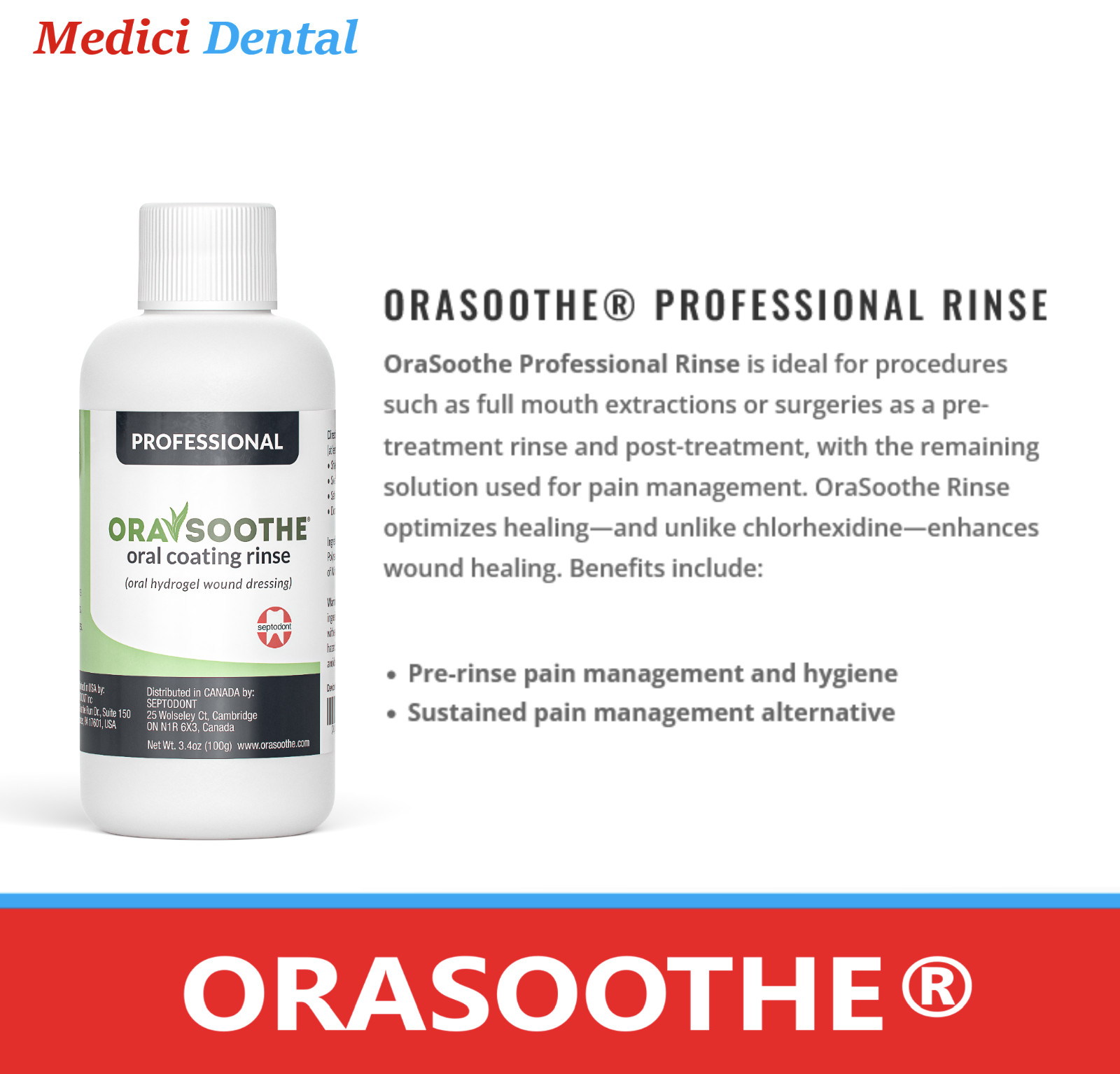 Septodont Orasoothe Sockit Dry Socket Oral Wound Dressing Hydrogel , 5x Syringes