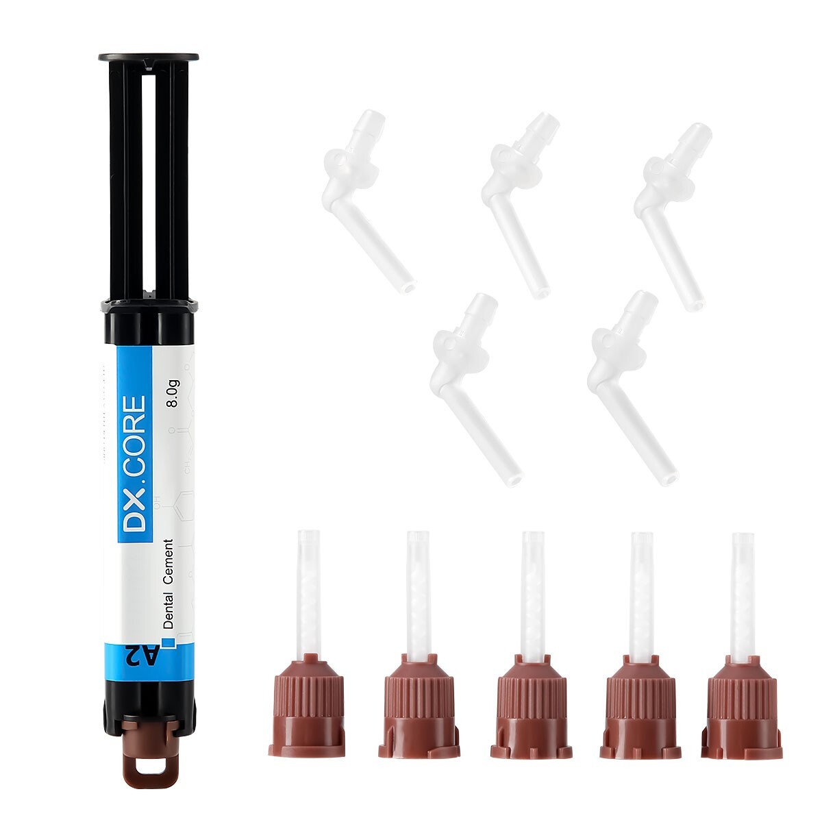 10X Dental Dual Cure Core Build Up Composite Resin Light & Self Cured A2 DENTEX
