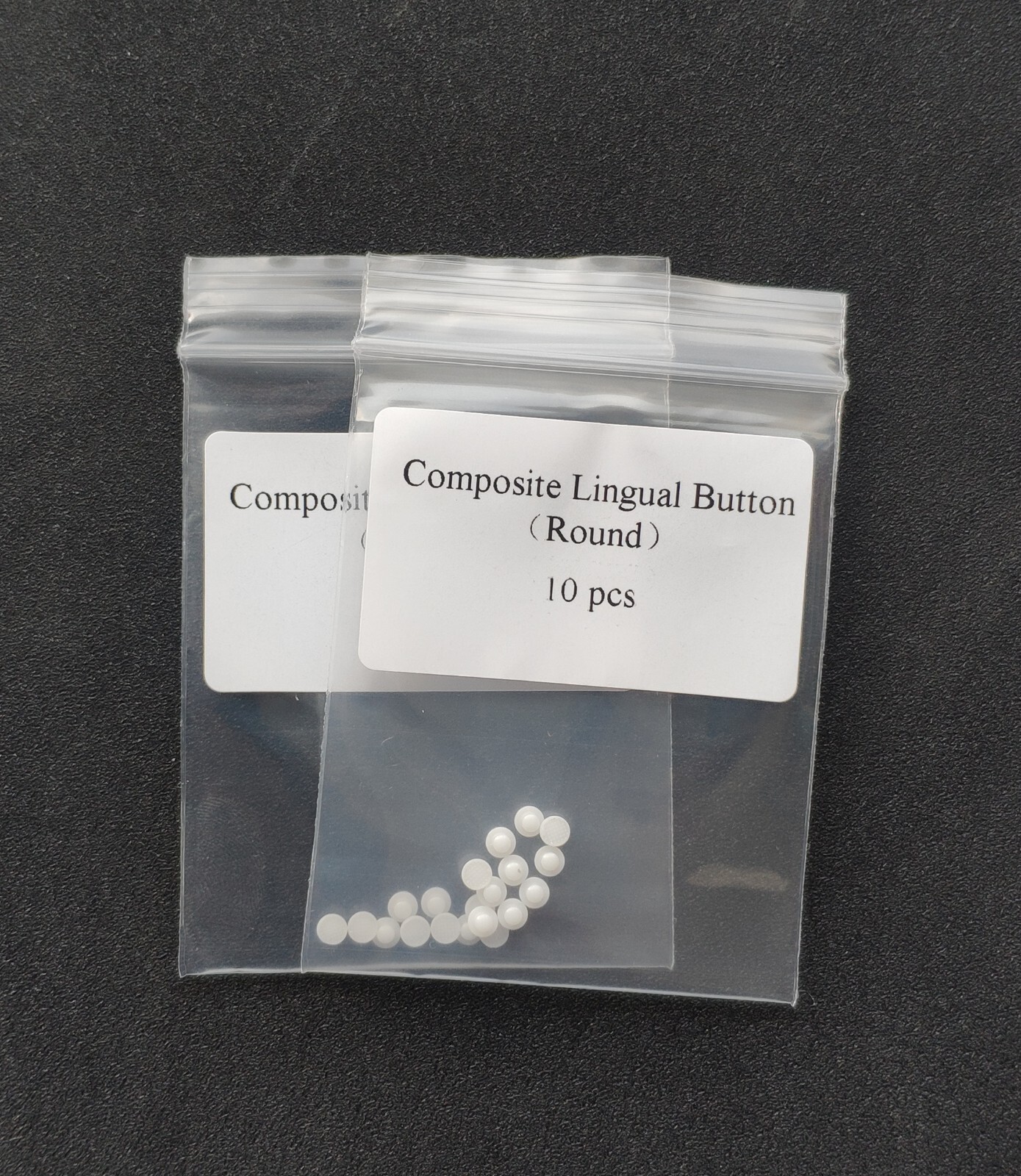 Dental Orthodontic Ceramic Lingual Buttons Bondable Round Mesh Base