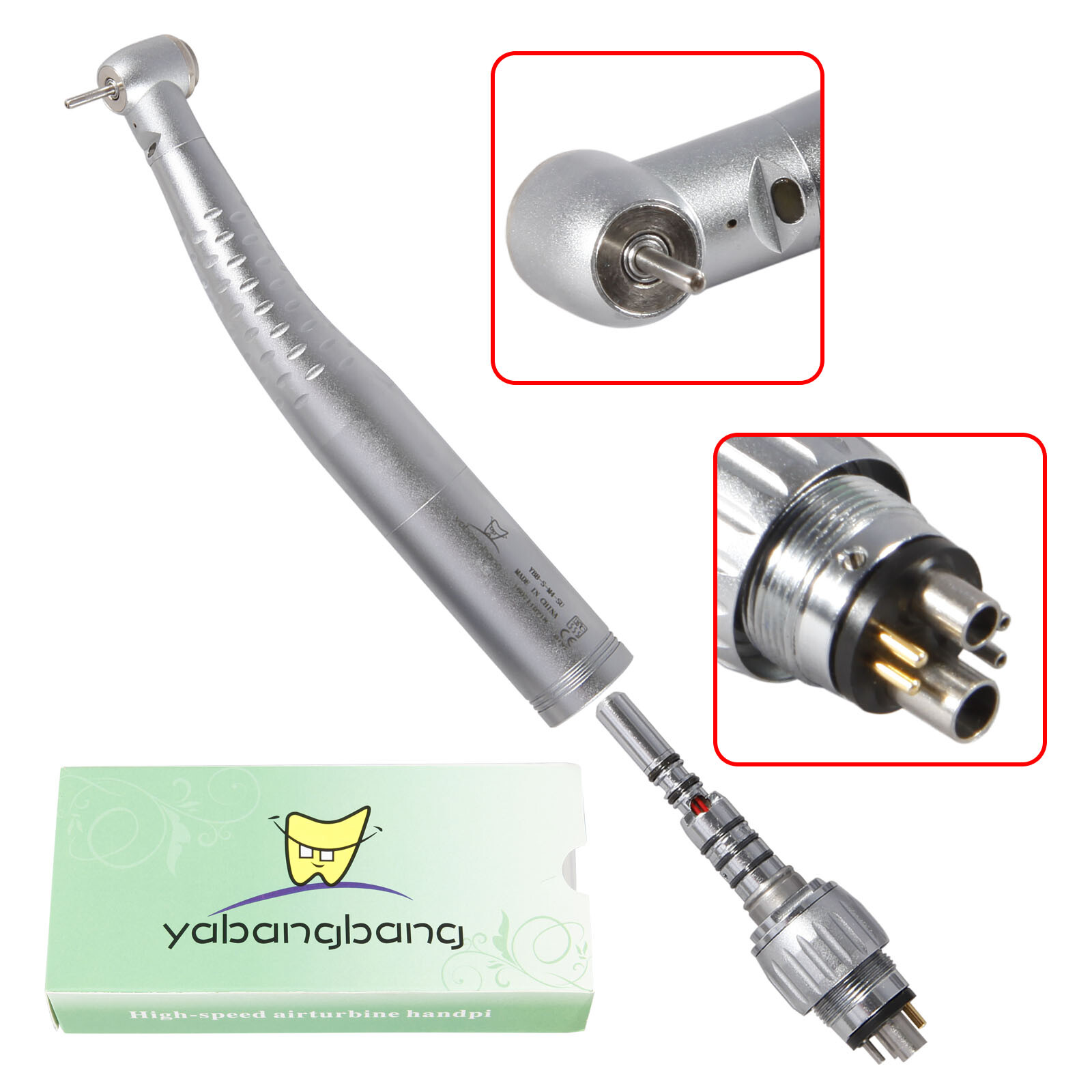 Dental Fiber Optic LED High Speed Handpiece Fit KaVo Coupler 6 Hole Yabangbang