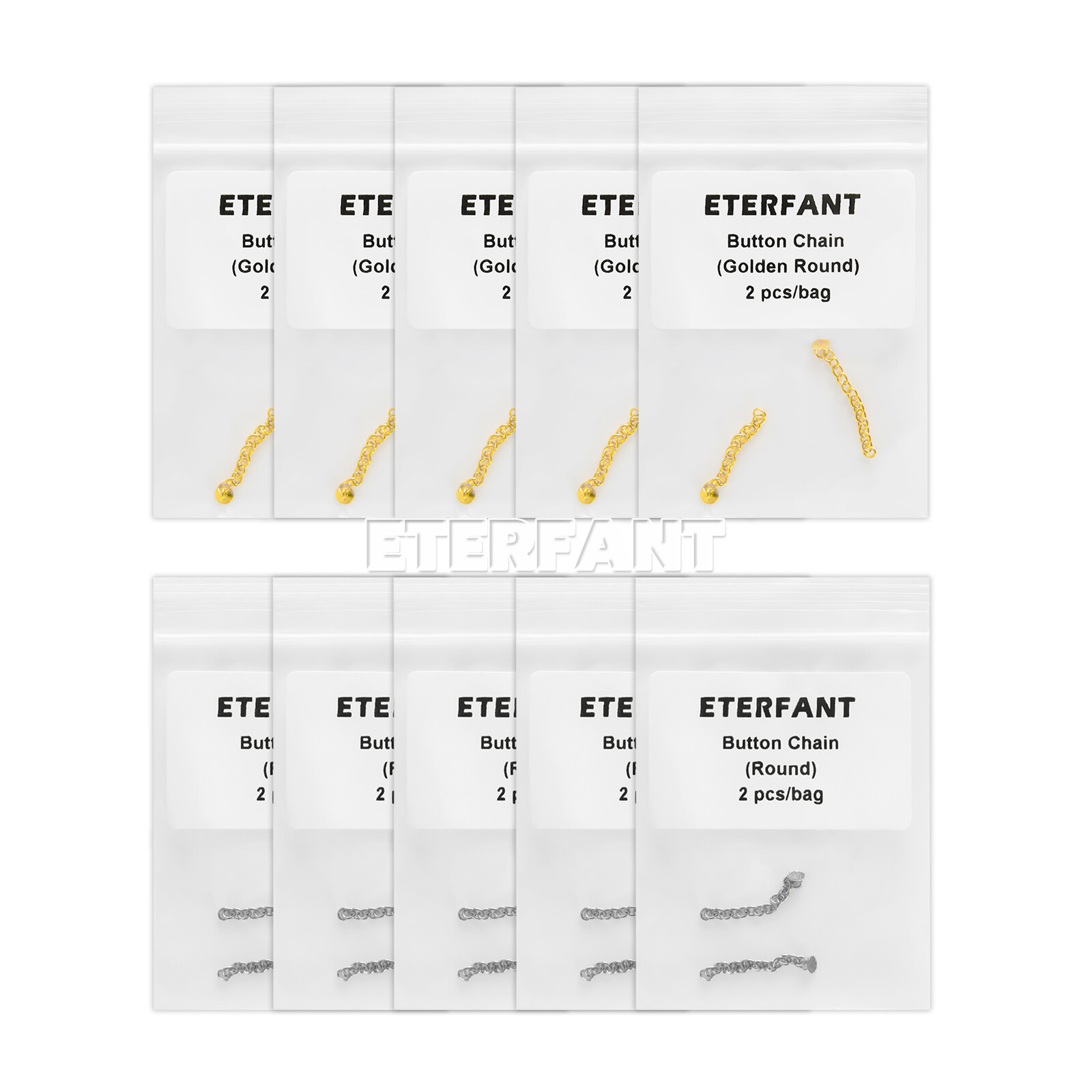 ETERFANT Dental Ortho Lingual Buttons Round/Rectangular Bondable/Button Chains