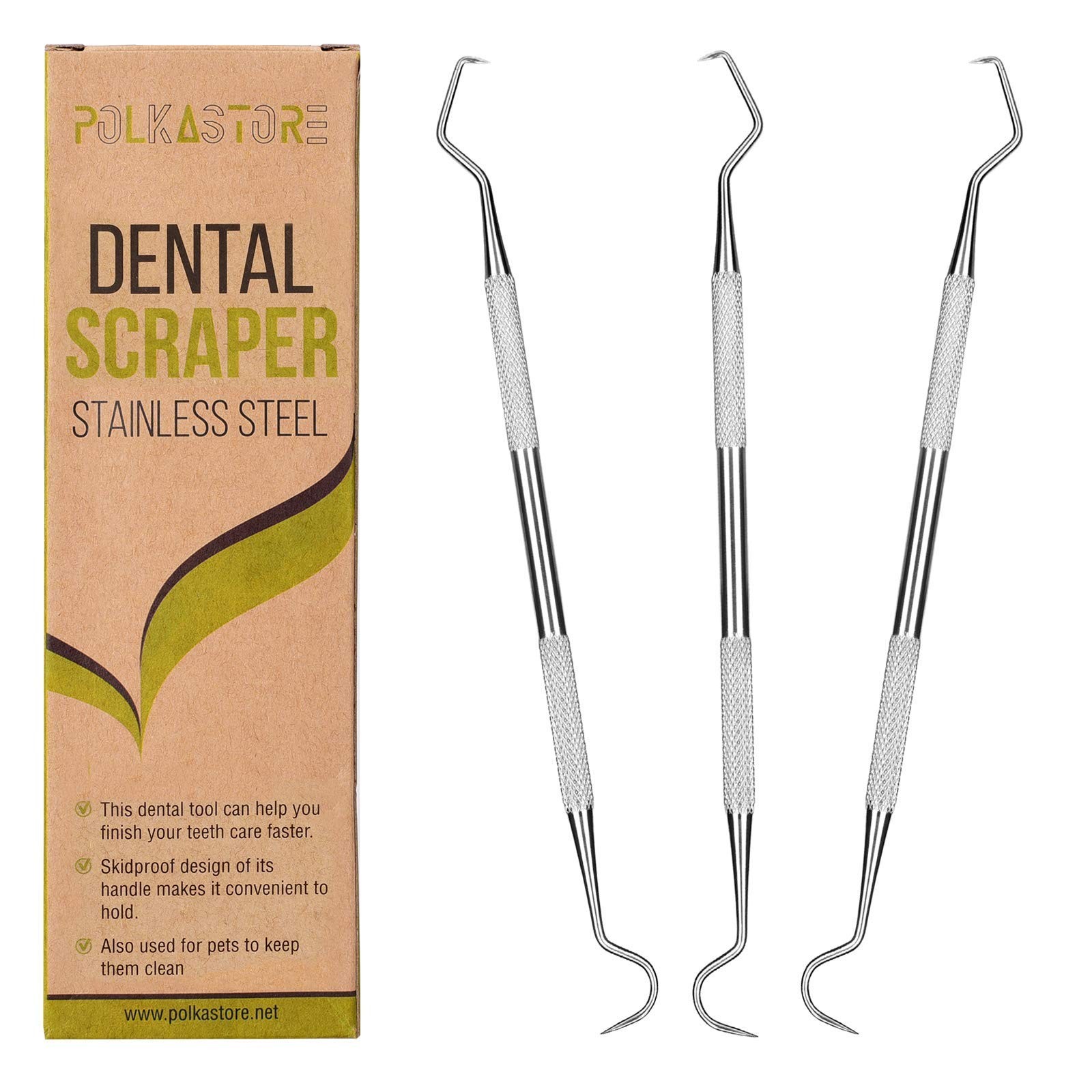 Professional Dental Scraper Tool – Dentist Pick, 3-Pack 3 Count (Pack of 1)