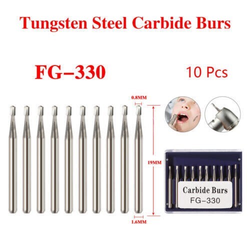 1-10 packs Dental Tungsten steel Carbide Steel Burs Bur FG-330 19mm USA
