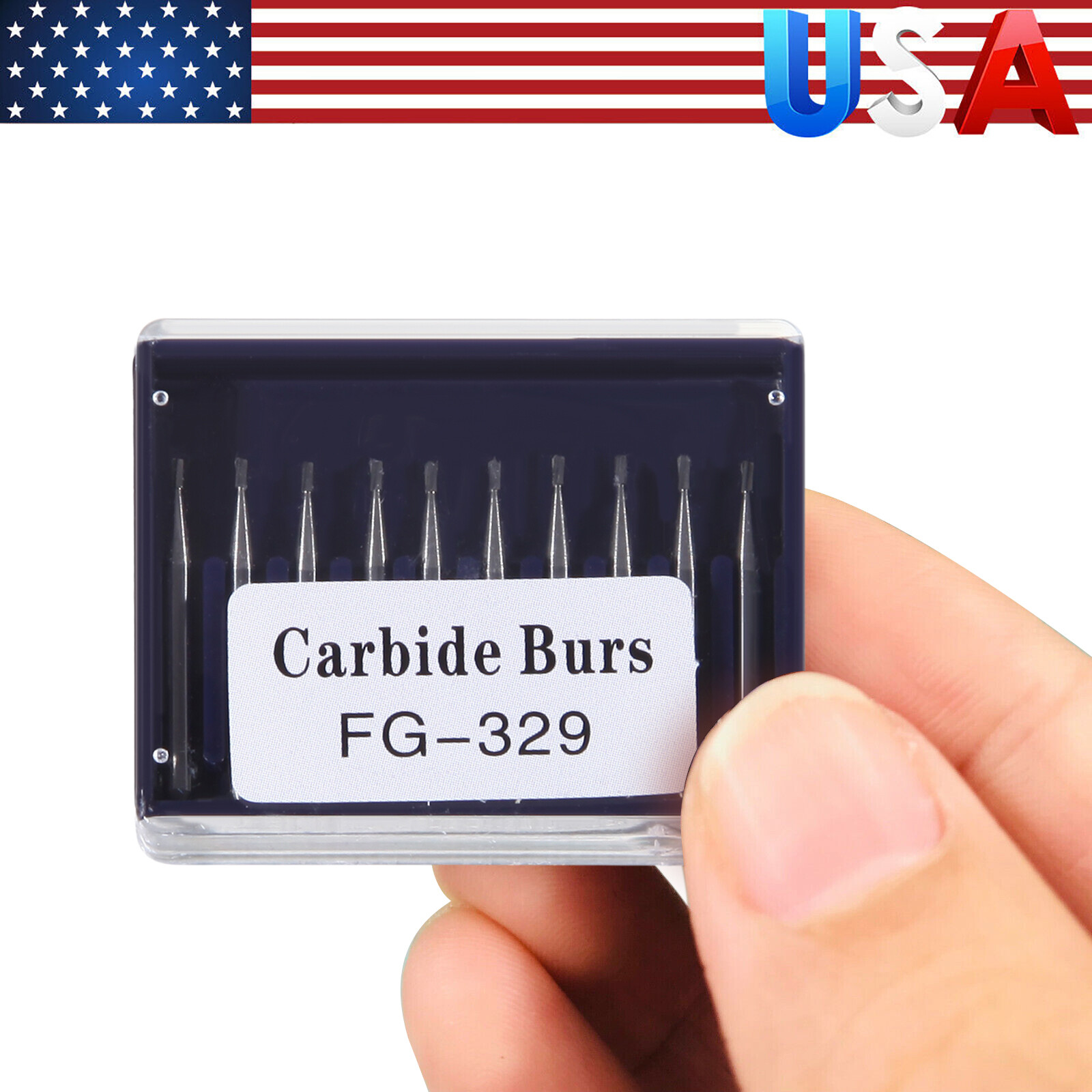 10Pcs Dental Carbide Bur FG 329 Pear for High Speed Handpiece Friction Grip Burs