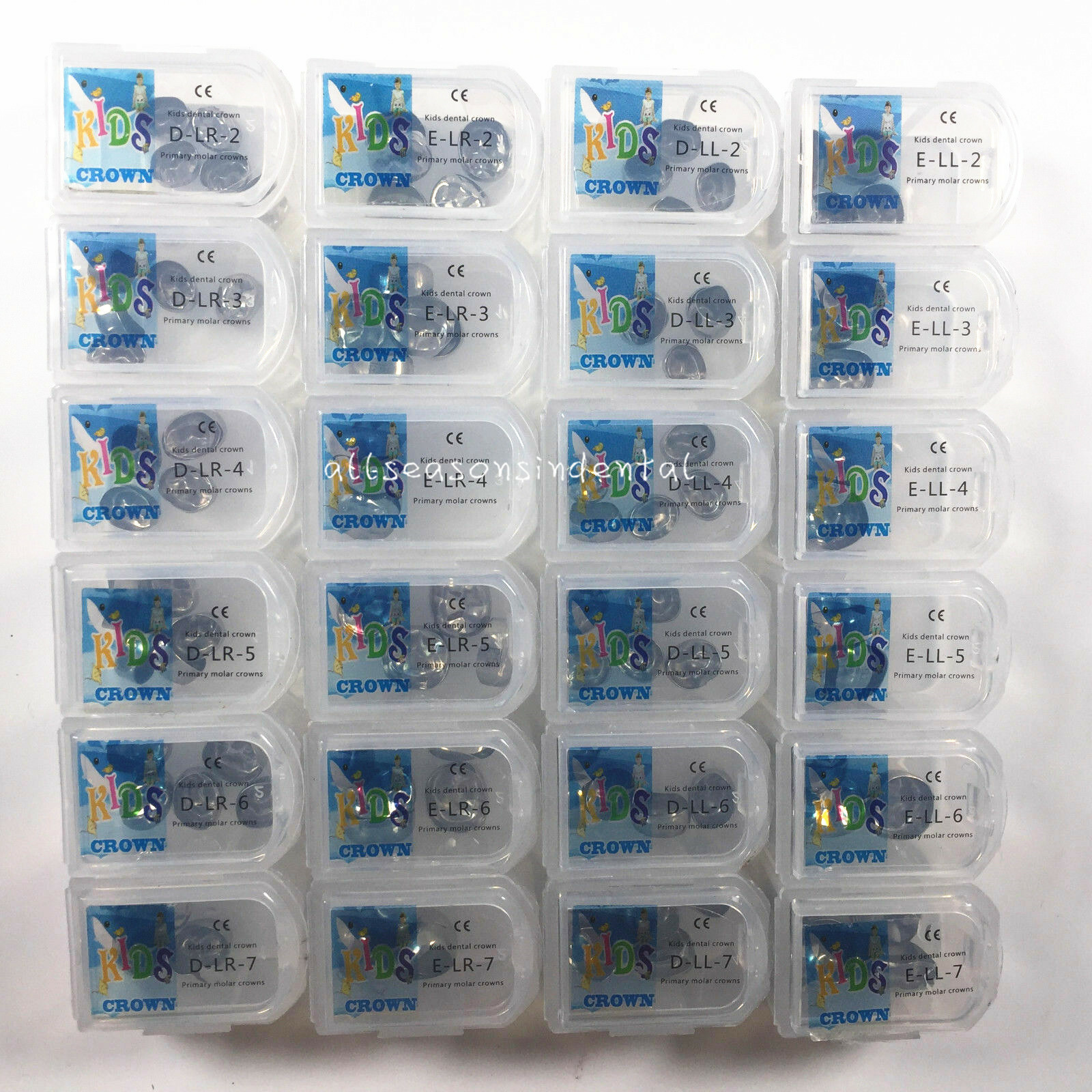 10 Pcs/Box Dental Stainless Steel Kids Primary Molar Crown Pediatric 48 Sizes