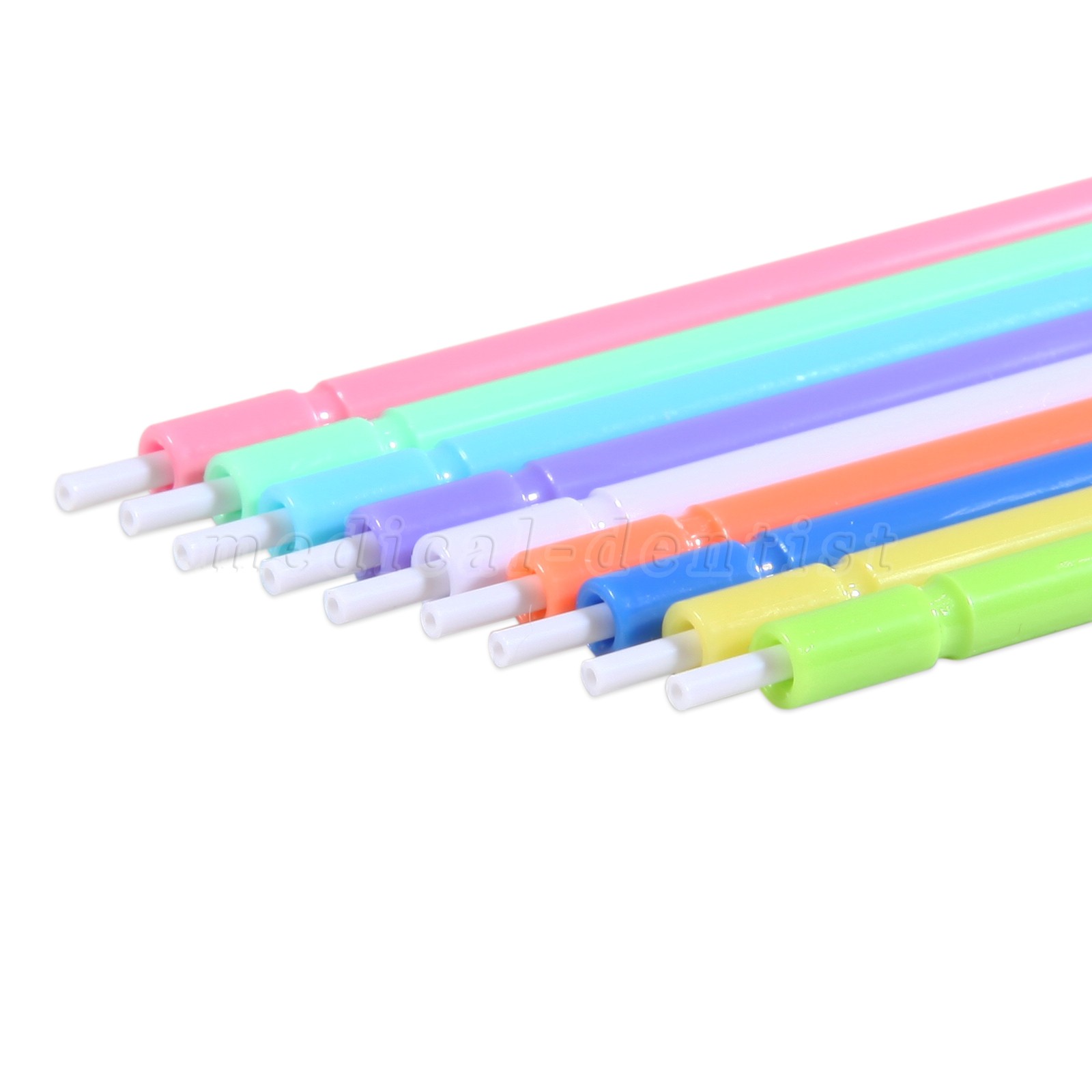 250 Pcs Dental Disposable Air Water Syringe Tips-White Inner Rainbow Outer Tube