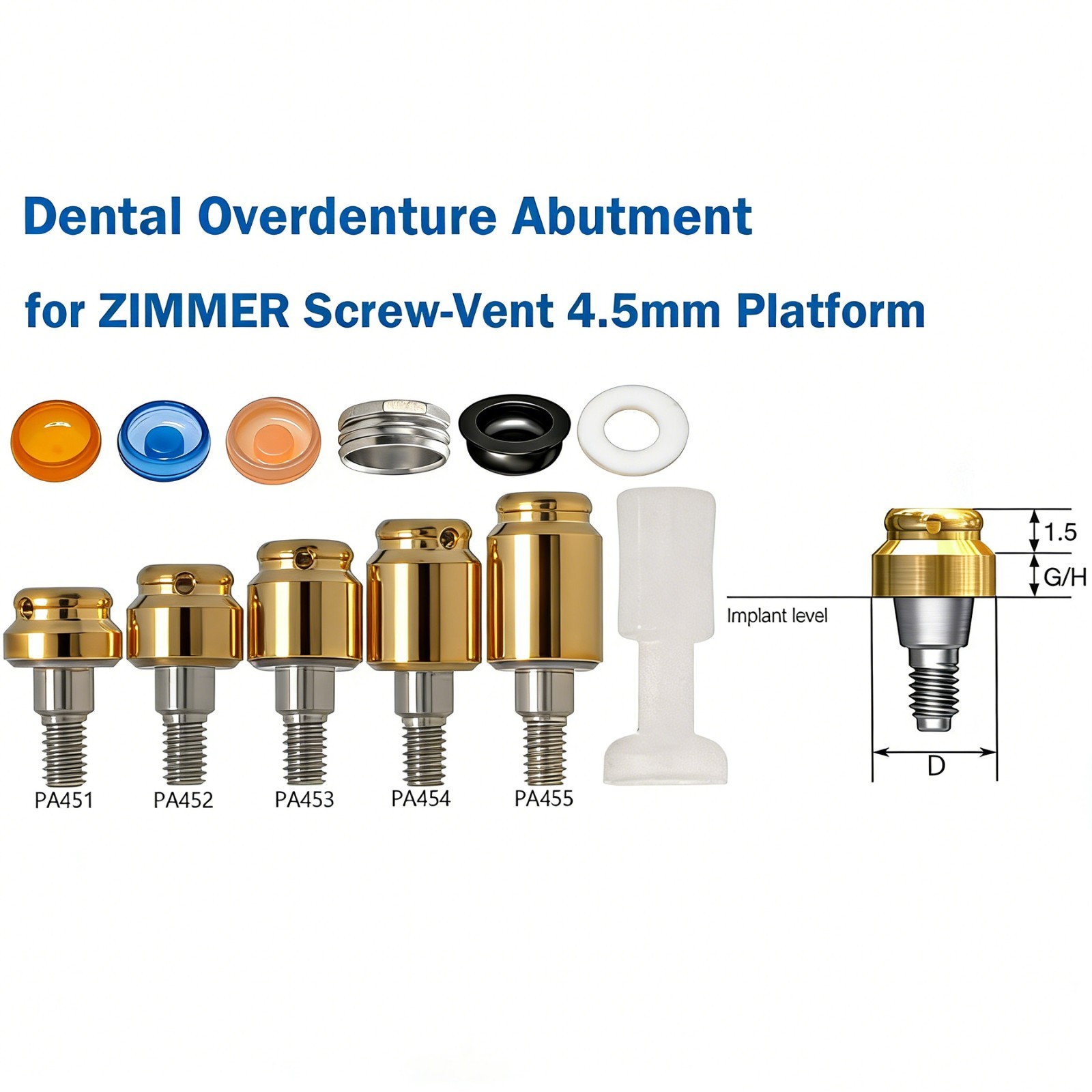 US Dental Zest Locator Abutment for Zimmer Screw-vent 4.5 Internal-Hex Platform