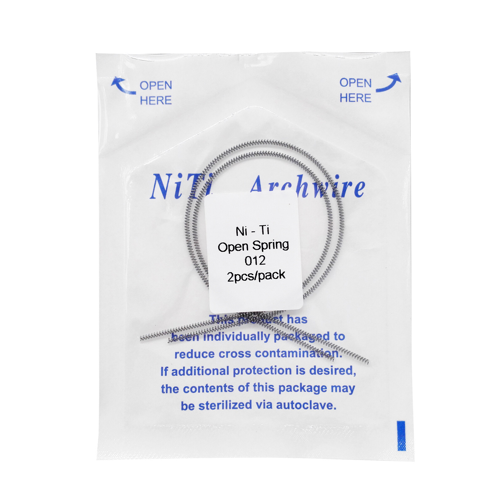 Dental Orthodontic Niti Open Coil Spring Arch Wires 010 012 180mm 2pcs/bag