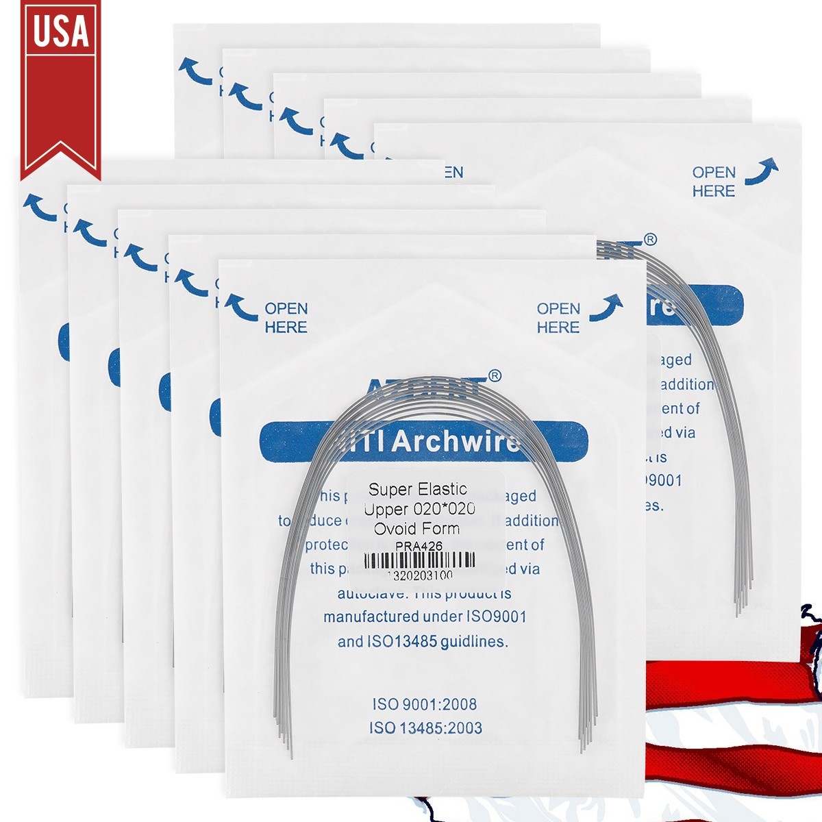 Dental Ortho Braces Super Elastic Niti Ovoid Form Rectangular Arch Wires Rectang
