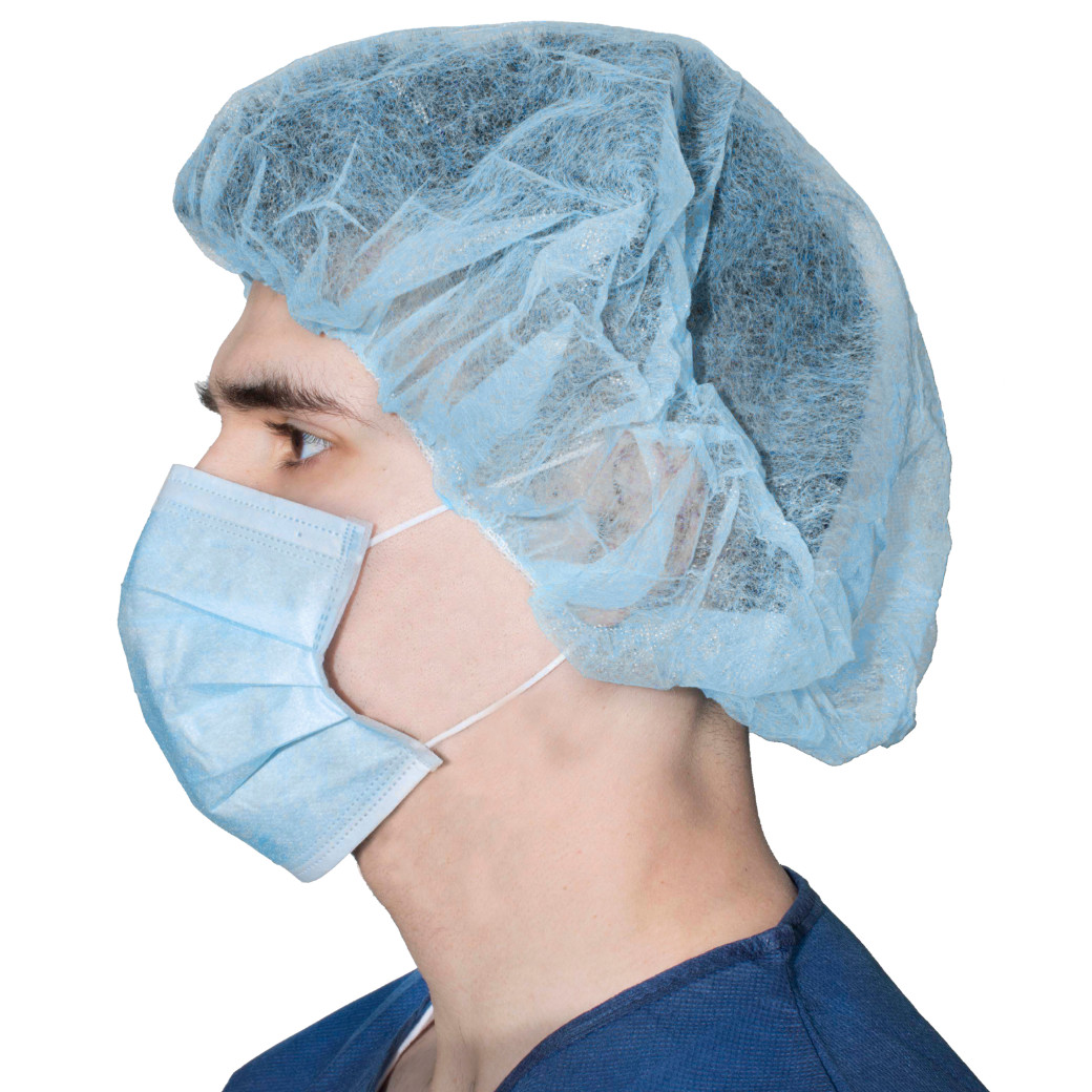 Dukal Bouffant Surgical Caps, 21″, Blue, Non-Sterile – Case of 500