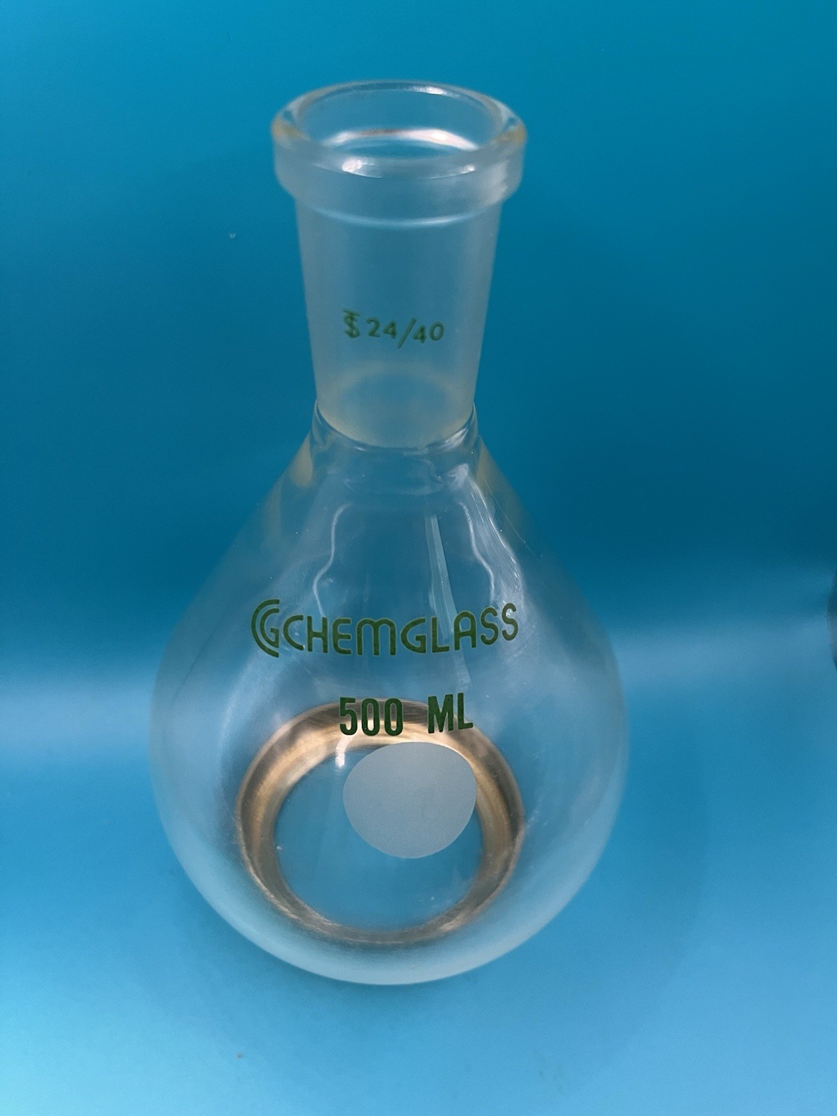 Chemglass 500mL Heavy Walled Round Bottom Flask Socket Joint 24/40 single neck