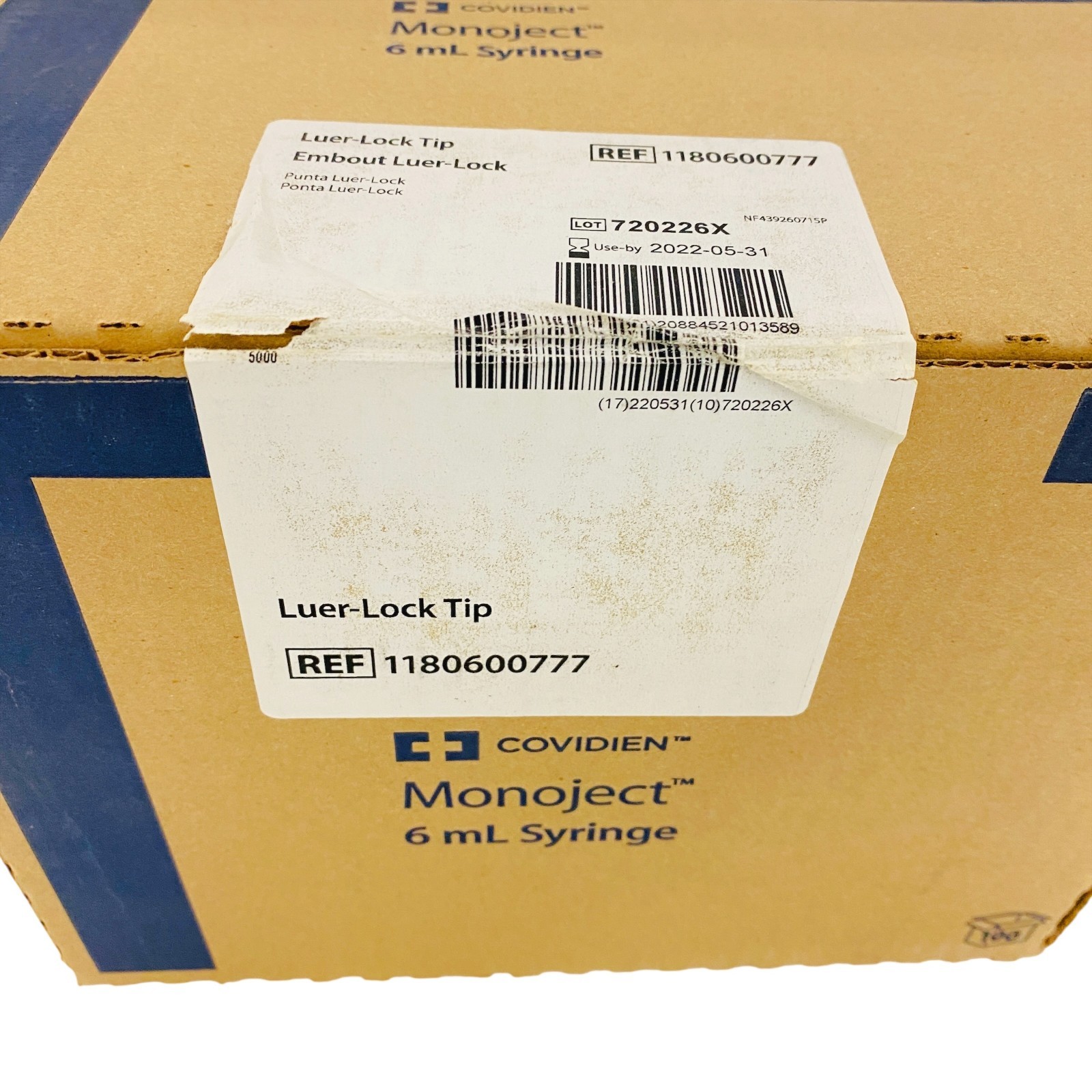 Covidien Monoject 6mL Syringes Luer-Lock Tip REF 1180600777 – Box of 100