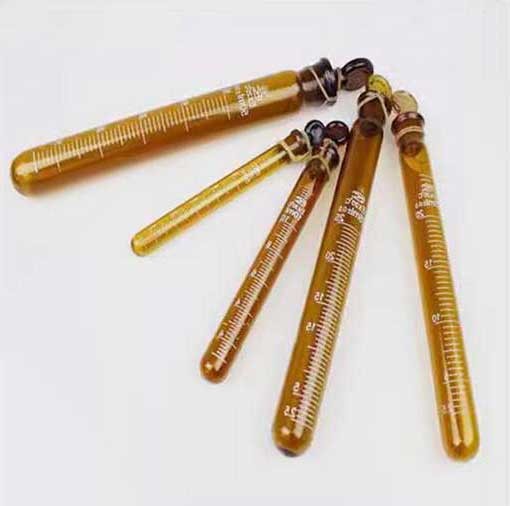 5ml-100ml Round-bottomed Amber graduated Glass Tube Sample Container Glassware