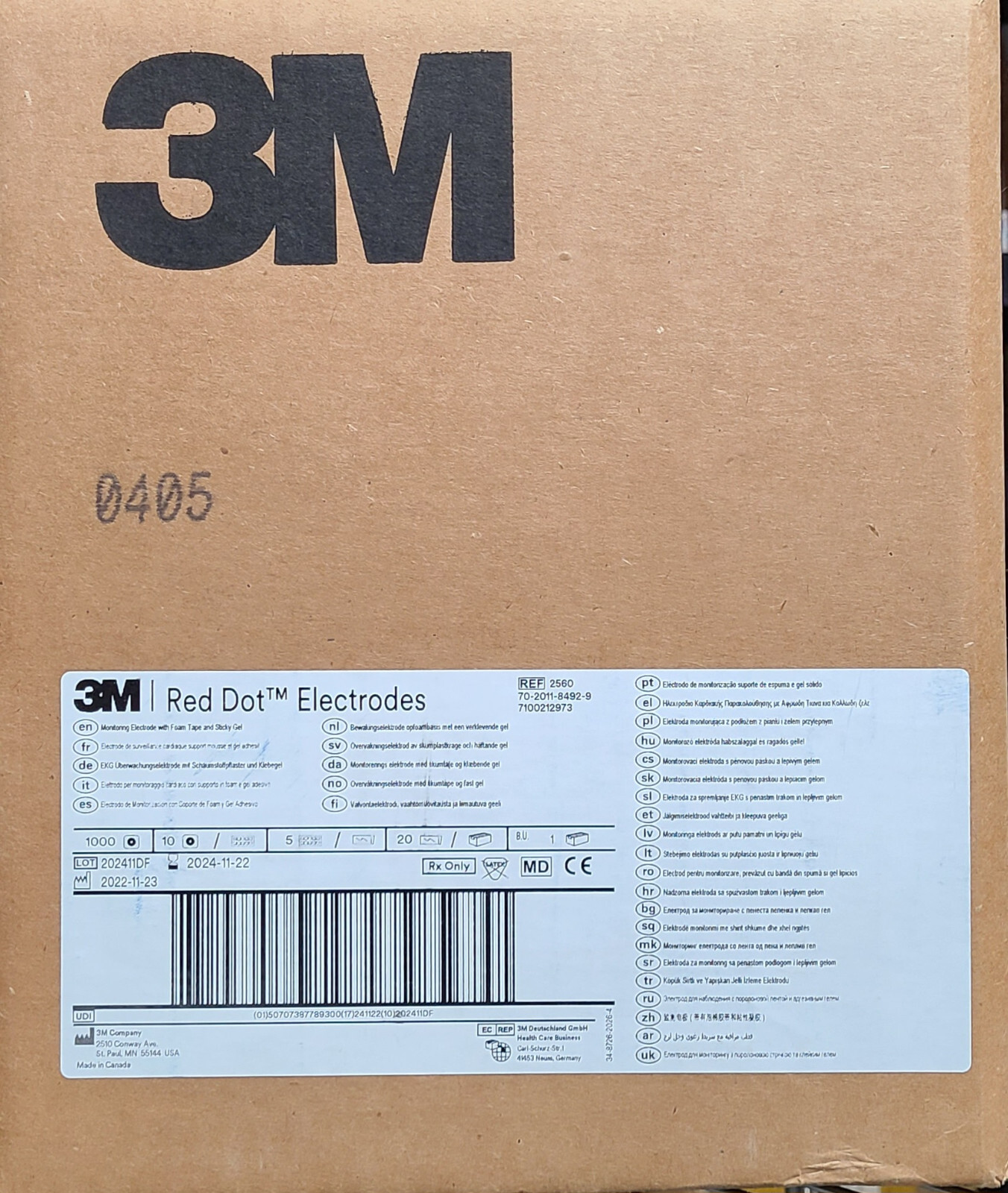3M 2560 RED DOT Monitoring Electrode 1.6″x1.36″ 50/BG 20BG/CS Foam Tape 11/2024