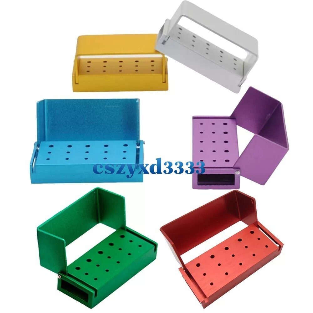 Dental Bur Holder Block Disinfection Box 10/15/16/24/30/56/100/142/152 Holes