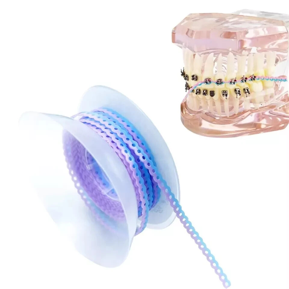 15 Color Dental Orthodontic Elastic Rubber Power Chain Double Color
