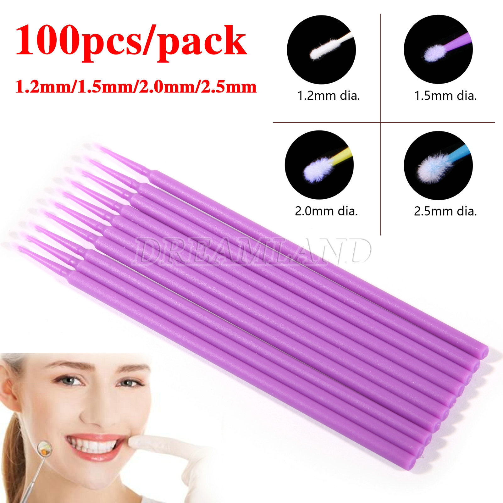 100Pcs Sale Swabs Disposable Mini Applicator Brush Stick Eyelash Extension Eye