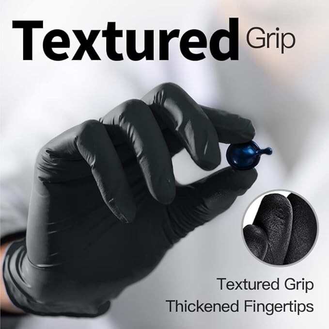 Black Ambidextrous Nitrile 5 Mil Gloves (Case Of 1000 Gloves)