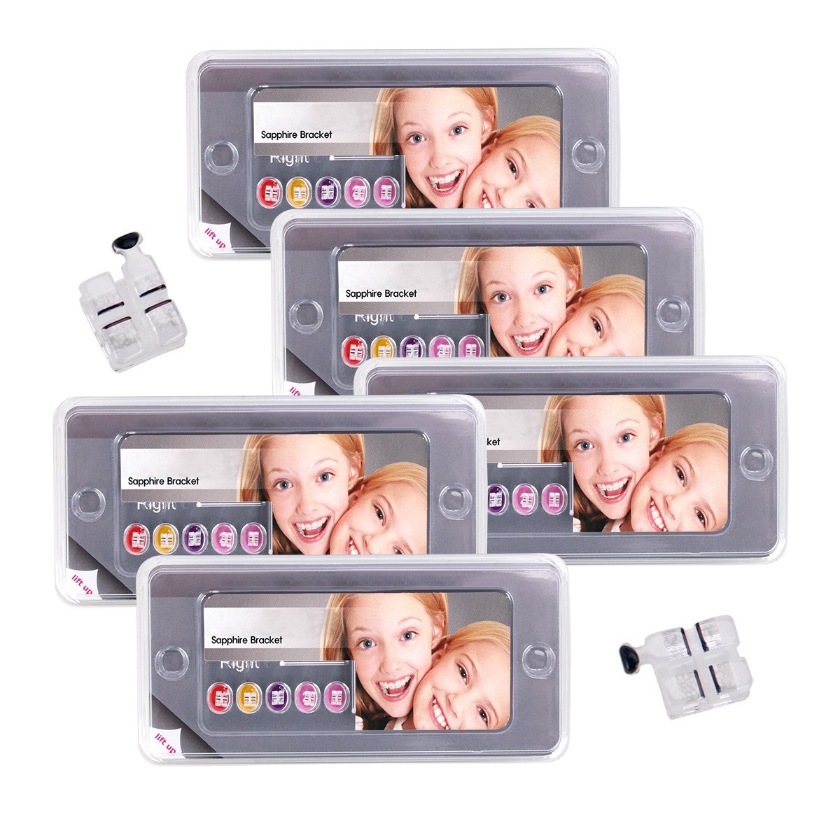 Dental Orthodontic Monocrystalline Sapphire Brackets Mini Roth 022 345 Hooks