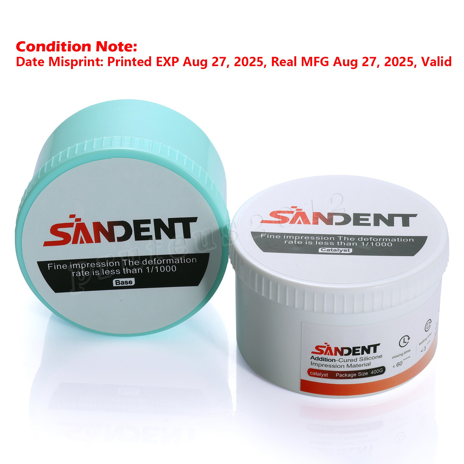 10 Sets Dental Putty PVS VPS Impression Material Base Normal Set 2 x 400g