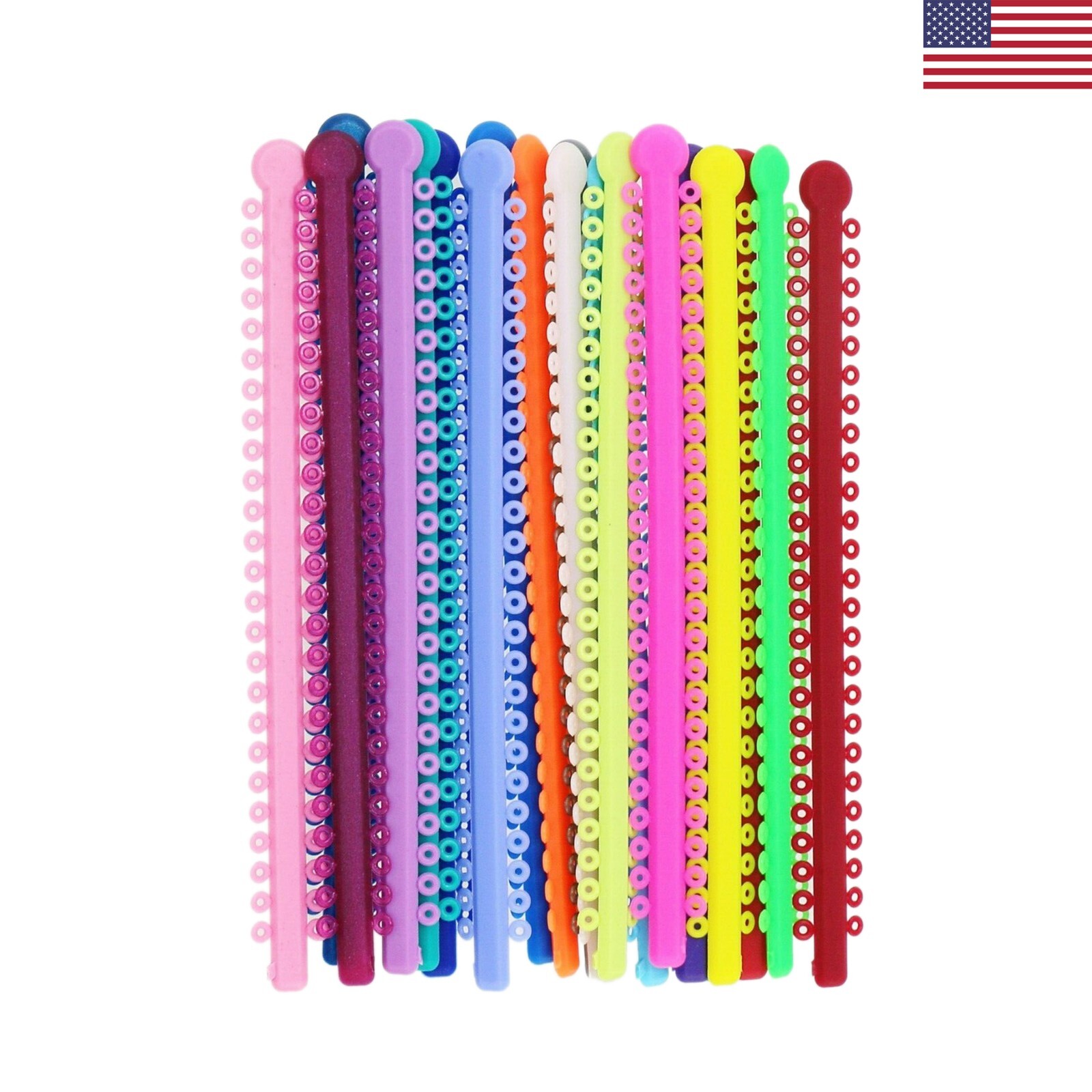 Dental Orthodontic Ligature Ties 1040 Pc Multi-Colors Super Elastic Rubber Bands