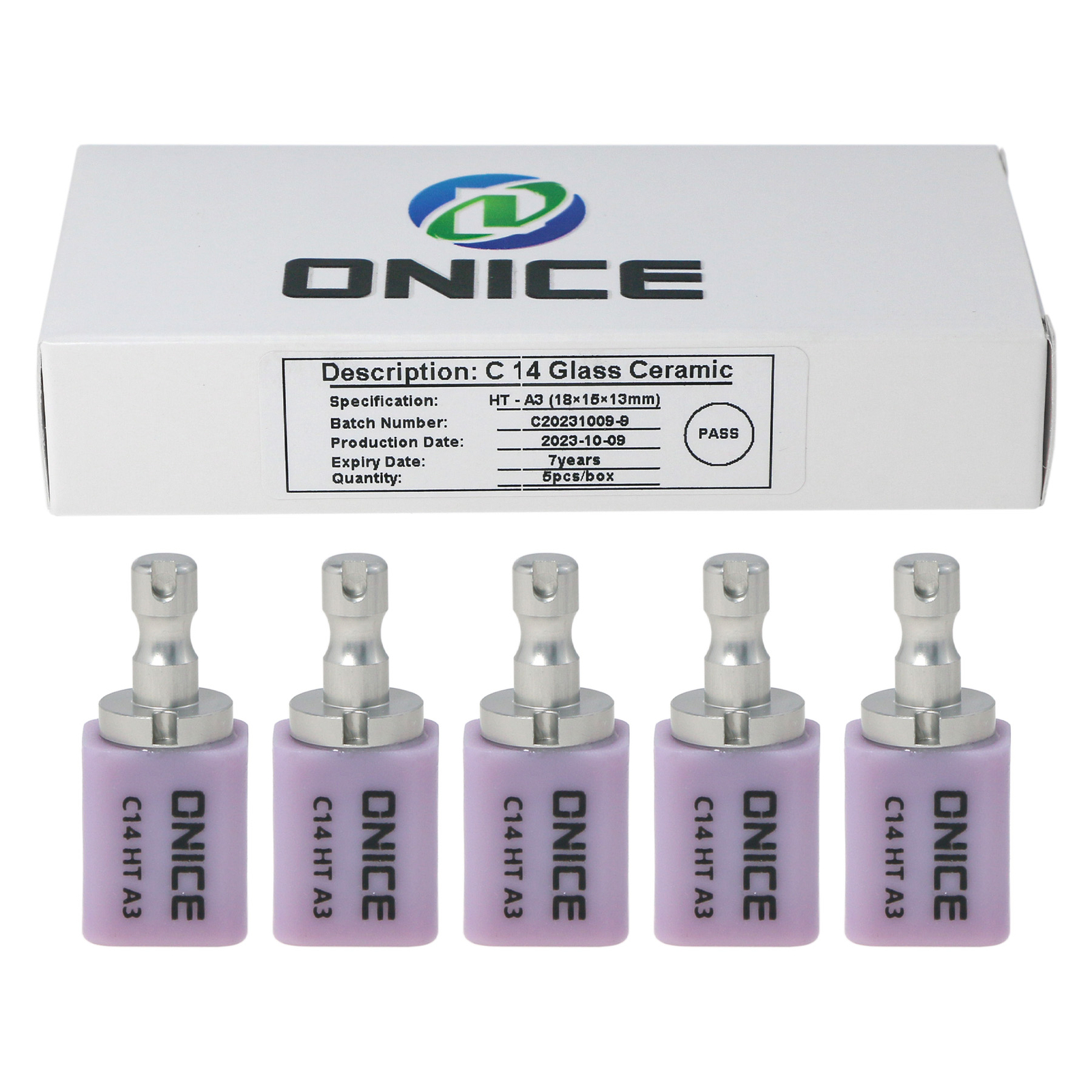 5Pcs/Box Dental LT HT C14 Glass Ceramic Lithium Dislicate Blocks Cerec CAD/CAM