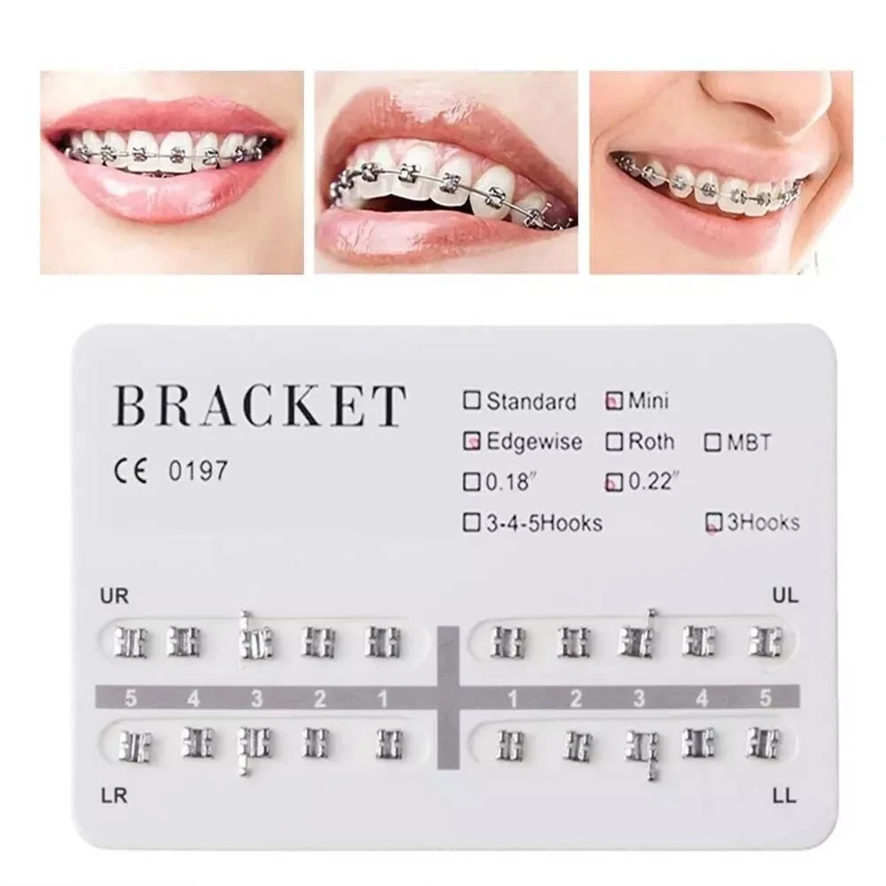 20Pcs/Pack Orthodontic Dental Mini Fake Braces Edgewise 022 Metal Brackets Brace