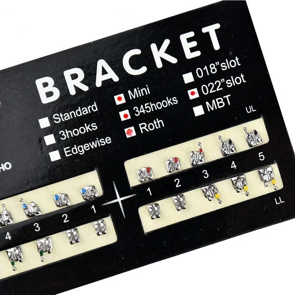 100 Sets Dental Orthodontic Bracket MIM Monoblock Mini Roth/MBT 022 345 Hooks