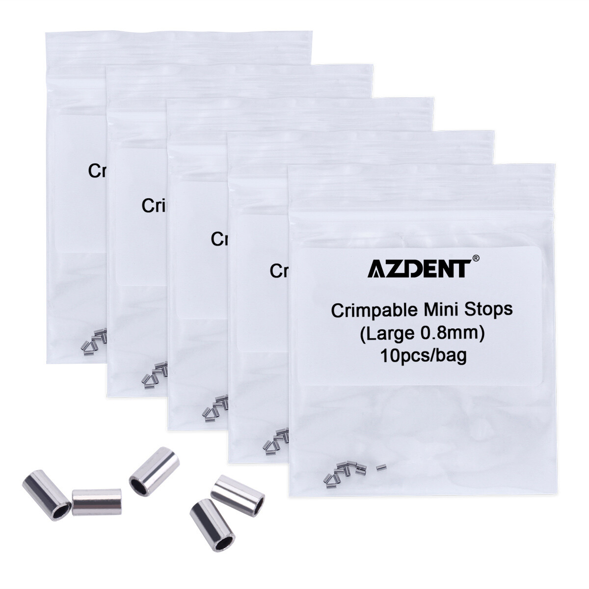 Dental Orthodontic Crimpable Hooks Mini Stops 0.5mm/0.8mm AZDENT 10pcs /Bag