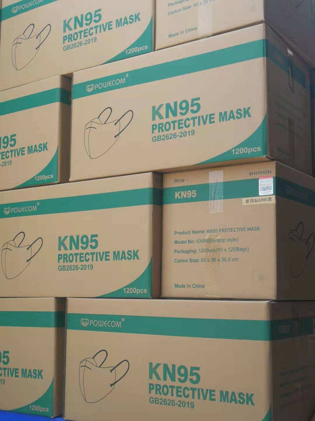 [50 PACK] Powecom KN95 Protective Face Mask BFE 95% PM2.5 Disposable Respirator