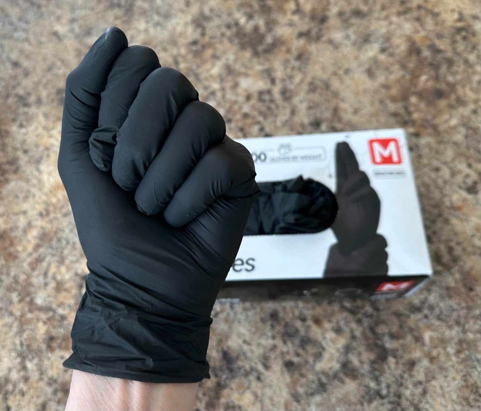 4Mil Black Nitrile Exam Disposable Gloves Latex&Powder-Free, 1000pcs of case
