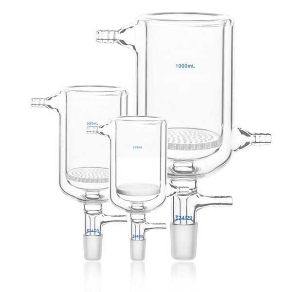 50ml-1000ml Double Layers Filter Funnels w/ Glass Porous Laboratory Supplies ca