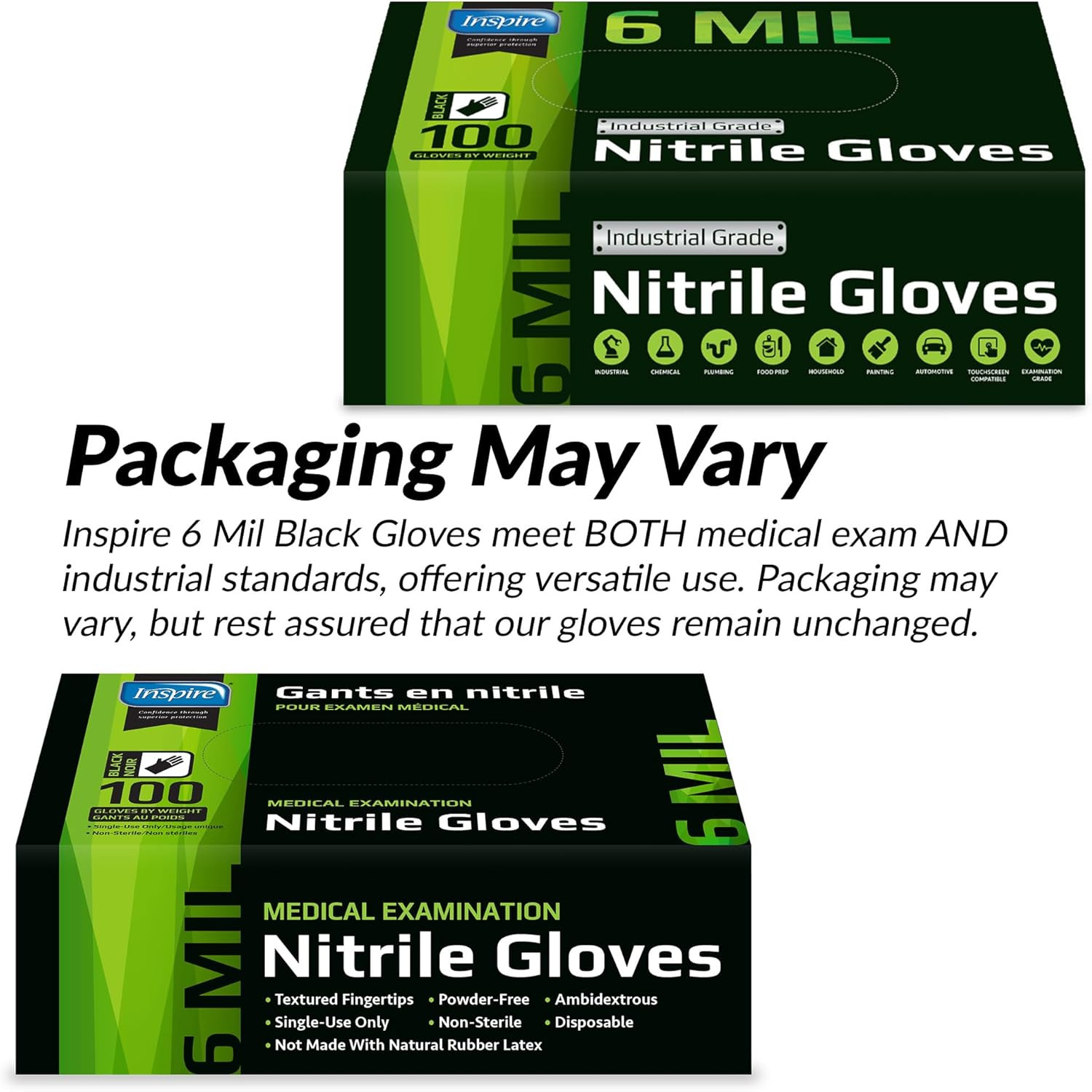 Black Nitrile Gloves HEAVY DUTY 6 Mil Nitrile Chemical Resistant Medical Cooking