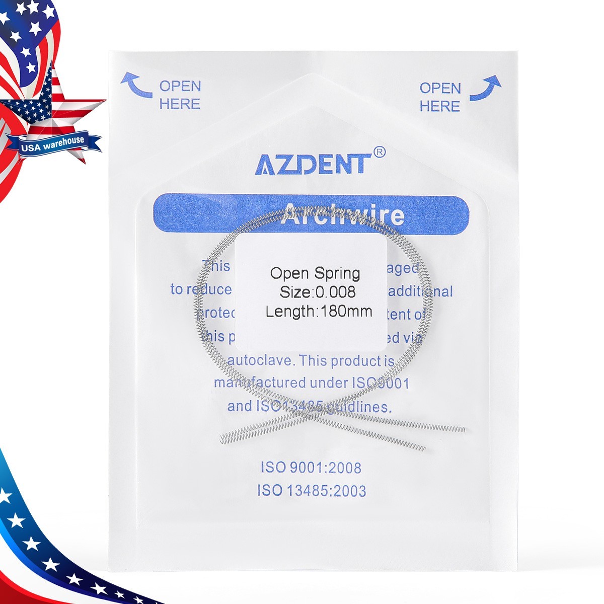 AZDENT 1 Bag Dental Orthodontic Niti Open Coil Spring Niti Alloy 0.008″-0.014″