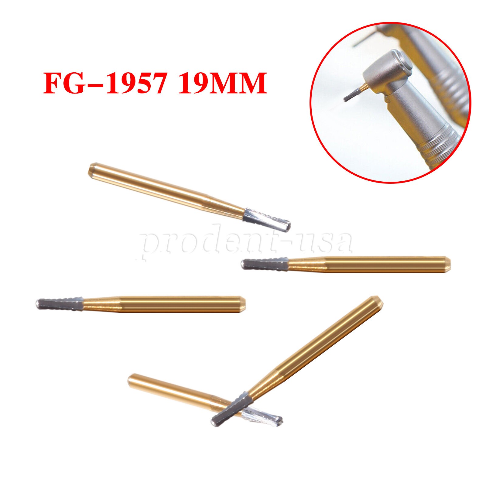 5pcs /pack High Speed Dental Tungsten Steel Crown Metal Cutting Burs FG-1957 po