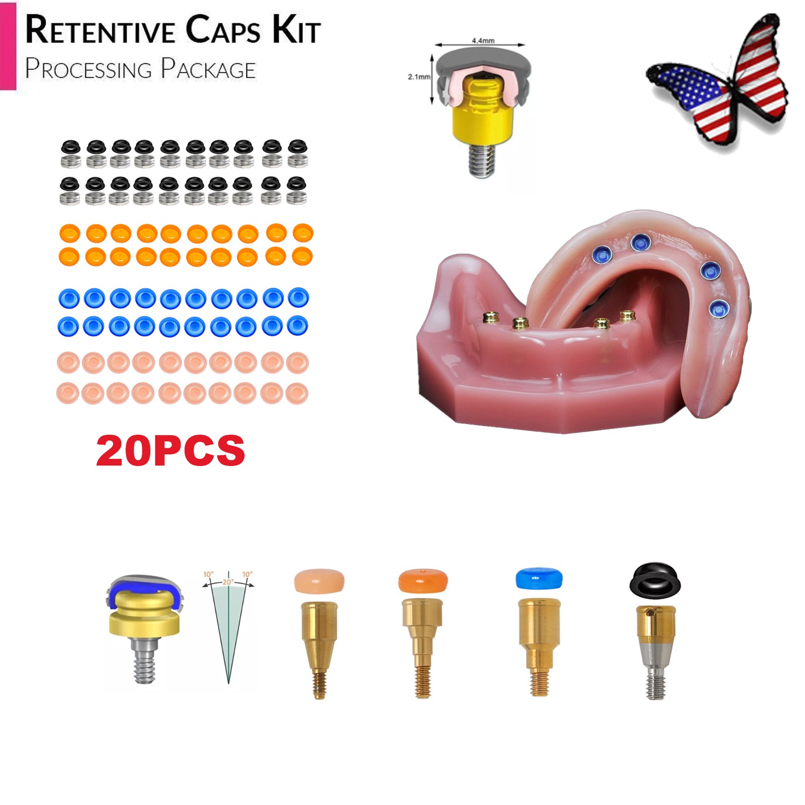 US Dental Locator Overdenture Abutment & Accessories Compatible Multiple Implant