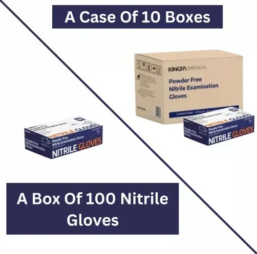 Kingfa Blue Nitrile Medical | Gloves Powder Free & Latex Free Disposable | 3 mil