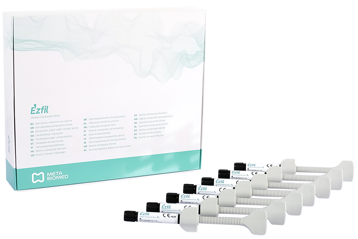 Meta Biomed Ezfill Nano Hybrid Composite Resin Light Cure 7x4gm Kit (Free Ship)