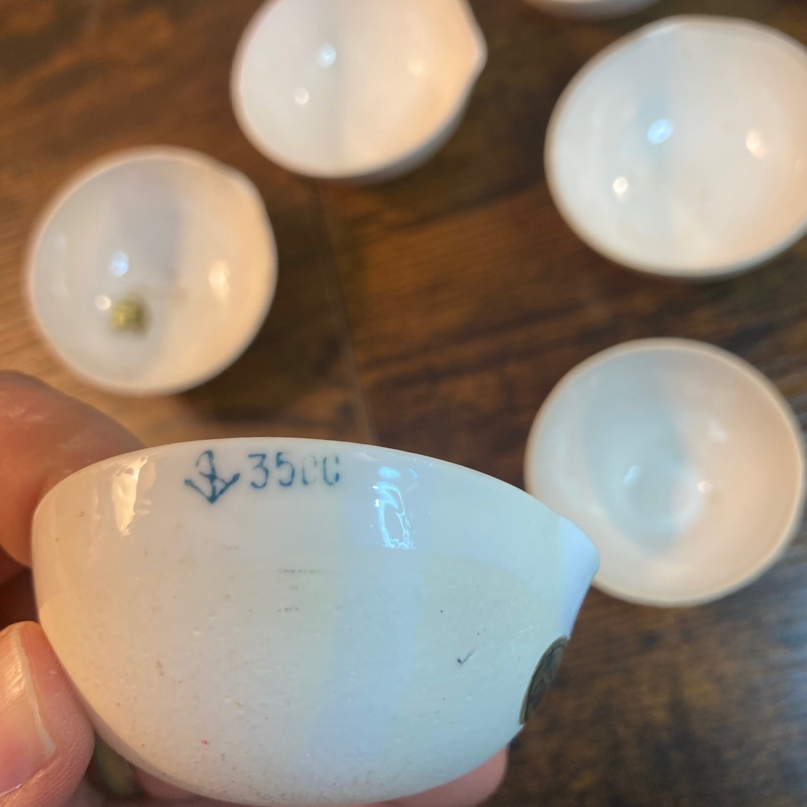 Vintage Porcelain Lab Evaporating Dishes Set of 8 White Ceramic Crucibles