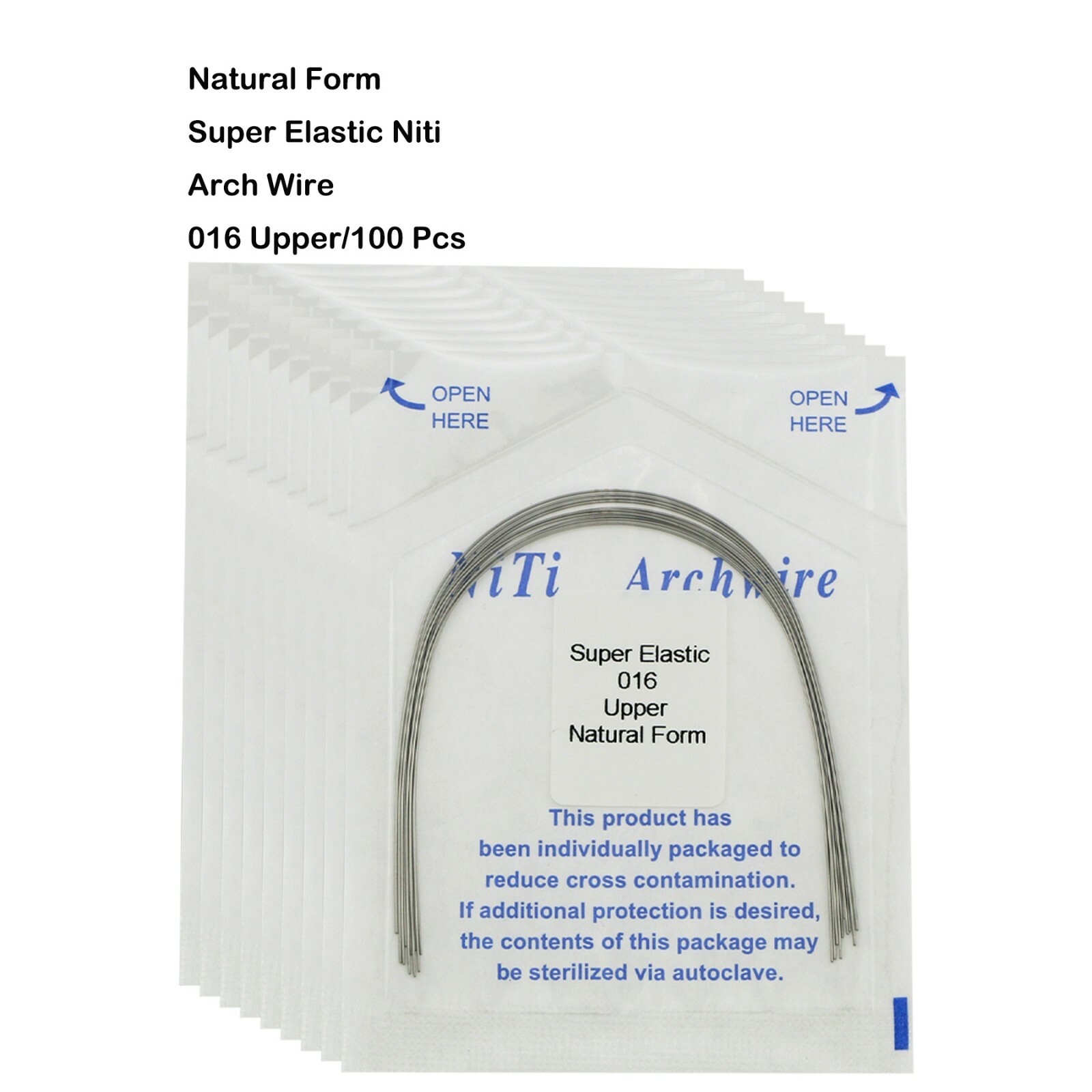 Dental Orthodonic Niti Arch Wire Natural Form Super Elastic Upper/Lower 012-020
