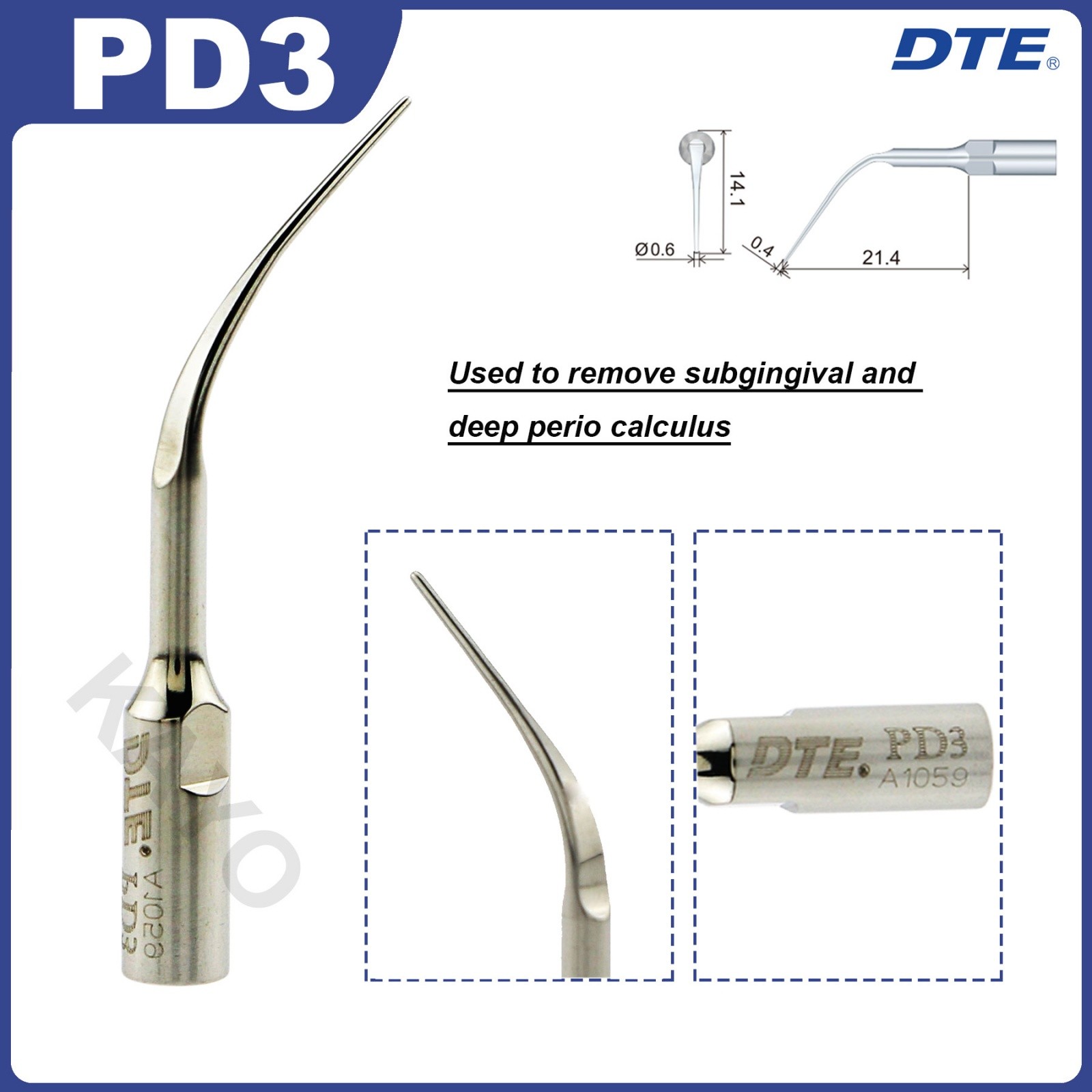 US Original Woodpecker DTE Dental Scaler Tips Scaling Tip GD1 GD2 GD4 PD1 PD3