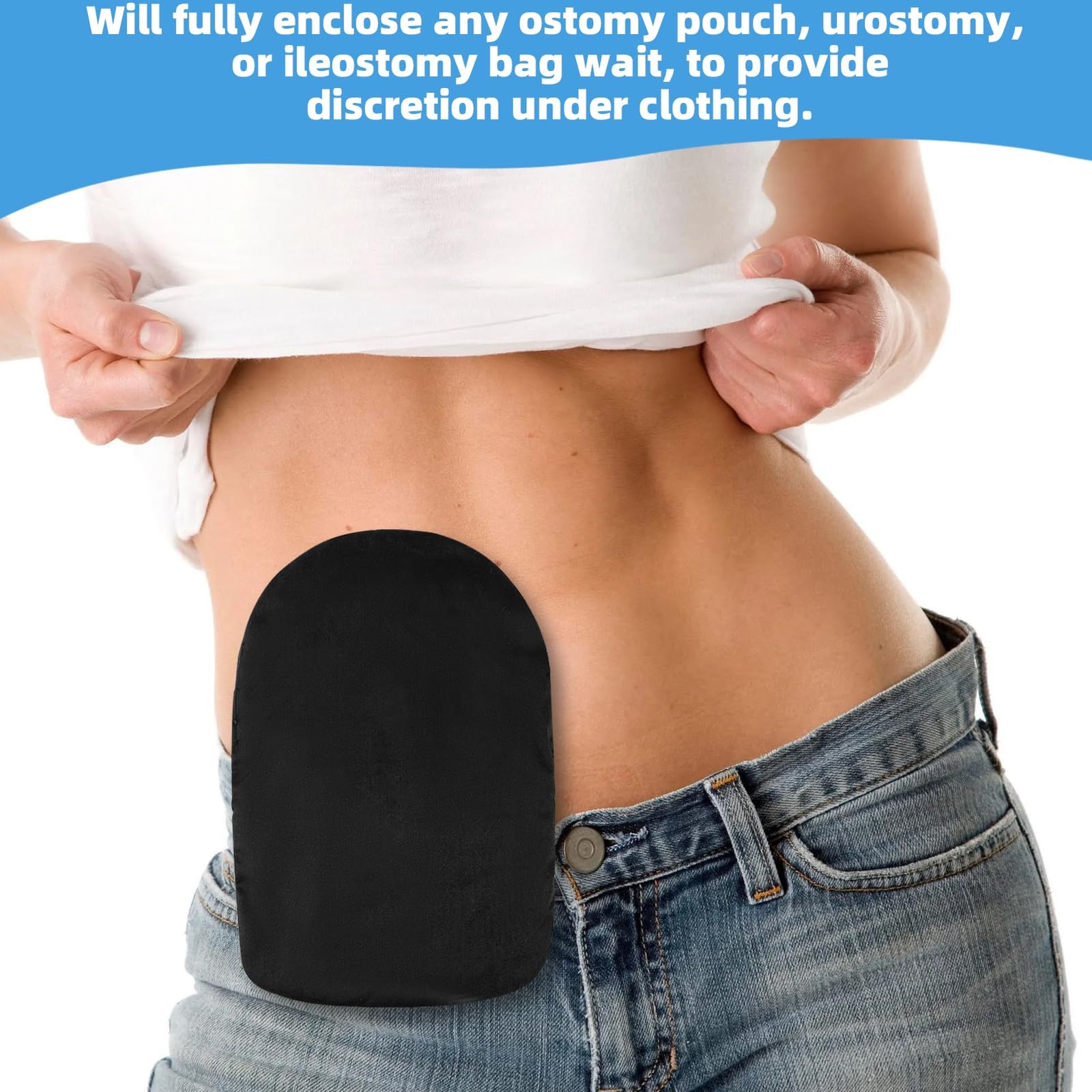 JFHNMLW Ostomy Bag Covers, Belt for Men & General Belt, Black
