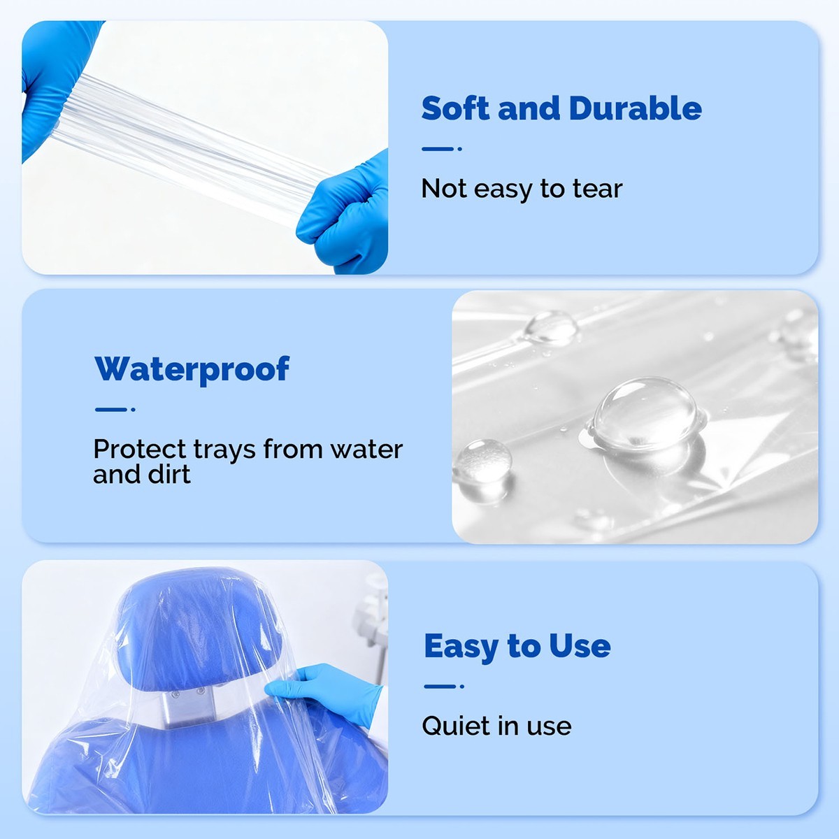 125pcs Dental Unit Chair Sleeves Cover Full Disposable Protective Soft Durable