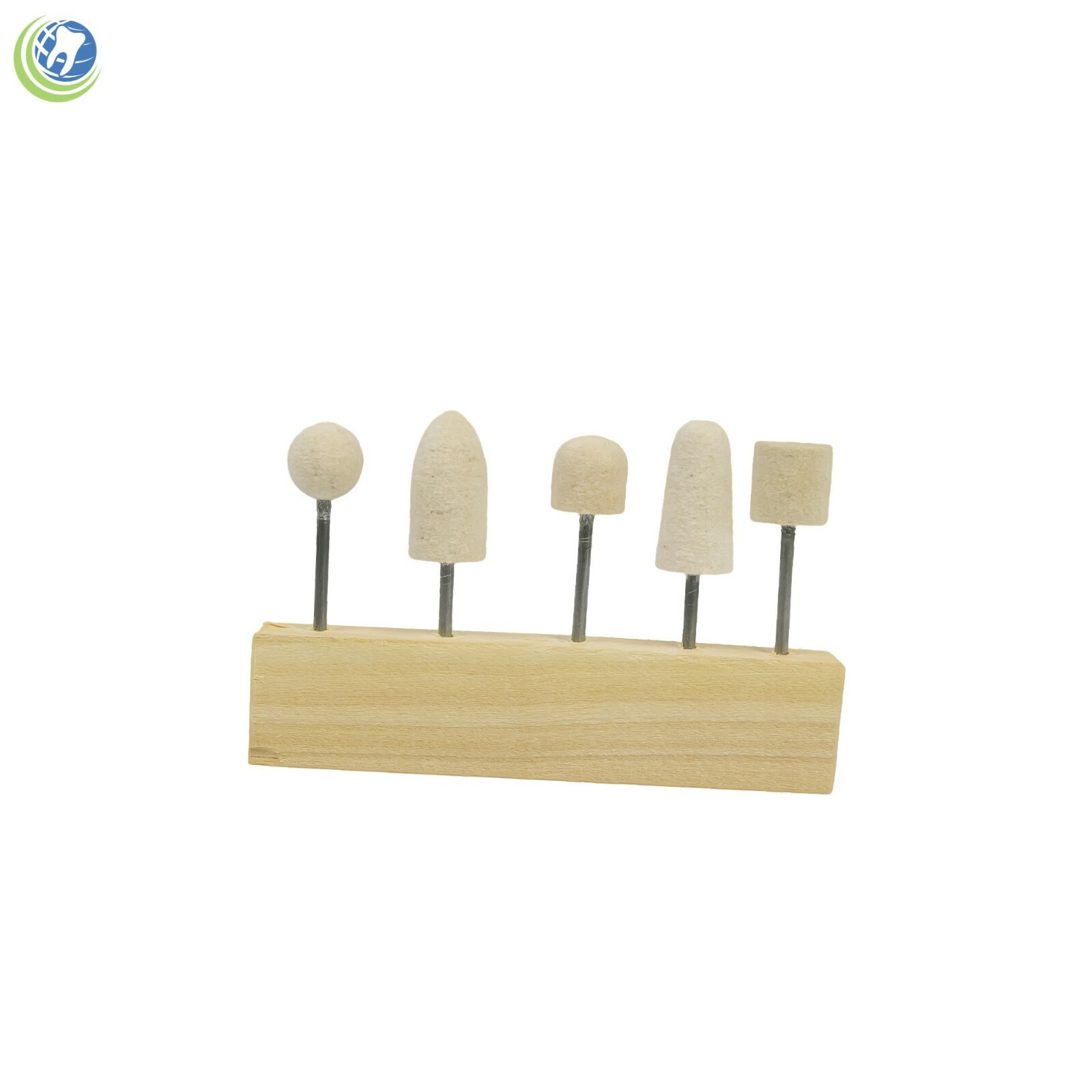 DENTAL LABORATORY JEWELRY POLISHING ASSORTED MOUNTED FELT CONES TIPS KIT OF 5