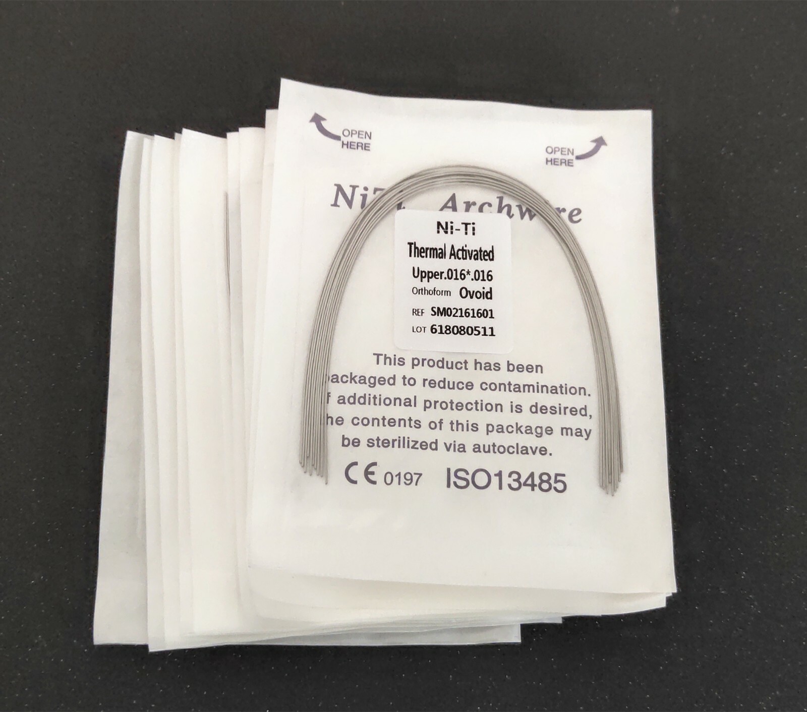 100 Packs Dental Thermal Activated NITI Arch Wire Rectangular Dental Bows Ovoid